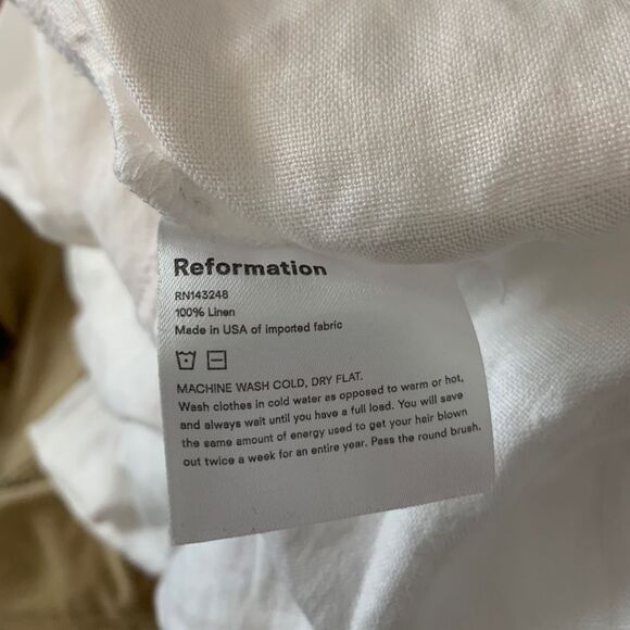 Reformation Belgium Linen Midi Dress 2 White Classic French Causal Wedding Chic - Picture 15 of 15